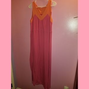 Pink and Orange Maxi Dress
